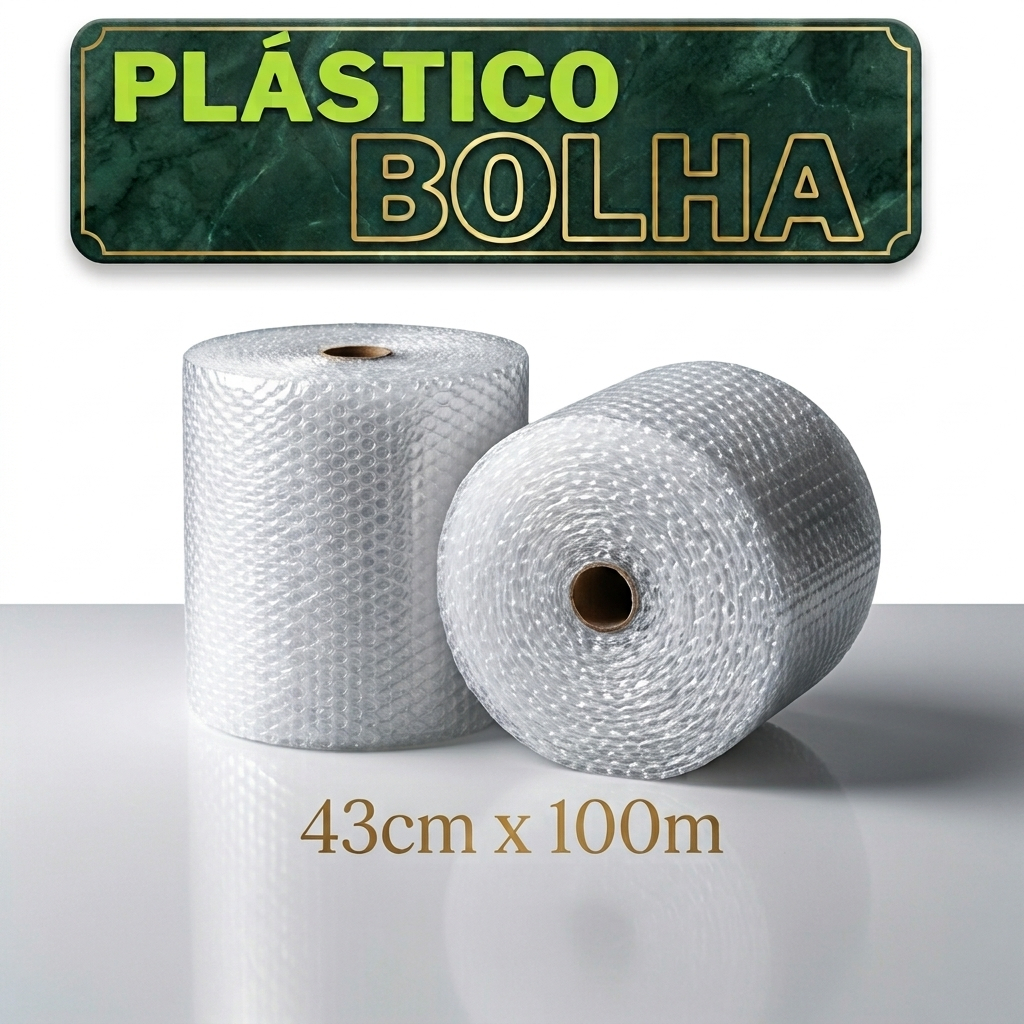 Plástico Bolha 43 cm X 100 Mts E-commerce 25 Micras Bolha Atacado