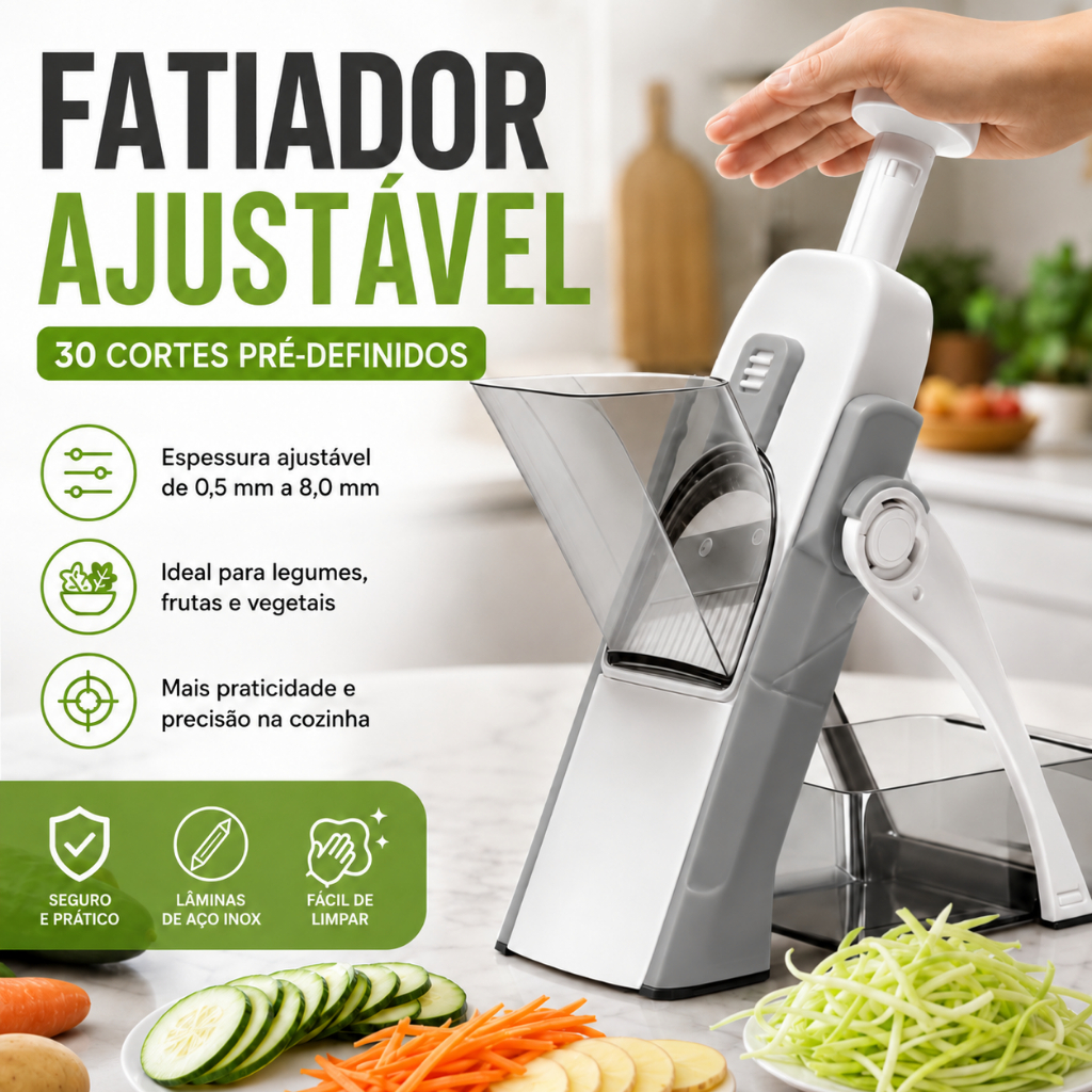 Fatiador Ralador Cortador De Legumes 5 Funções Multifuncional Verduras Frutas batata Chopper