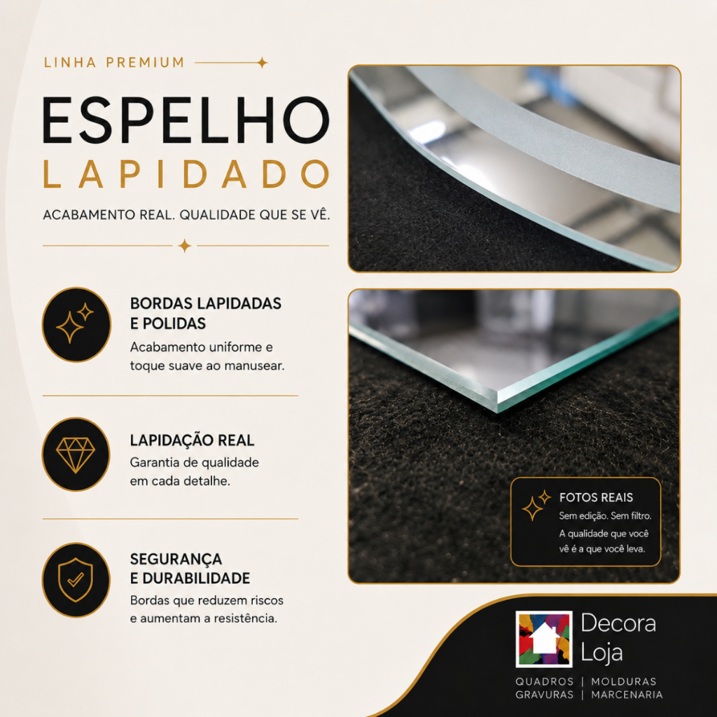 Espelho Decorativo MEIA LUA 80cm X 50cm Com Led à PILHA ou FONTE para Banheiro · foto 2