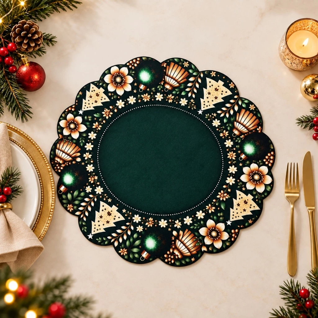Kit Sousplat de Natal para Decoração de Mesa Posta e Ceia Supla
