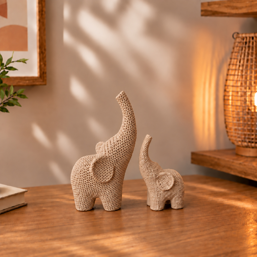 Elefante Decorativo Estatueta Enfeite Para Sala Quarto E Escritório