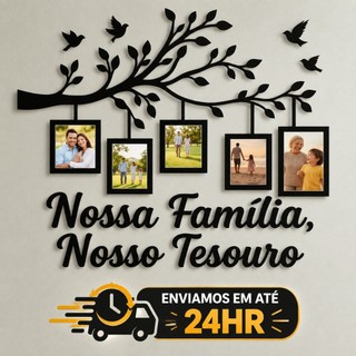 Quadro Decorativo Sala Porta Retrato Família Mdf