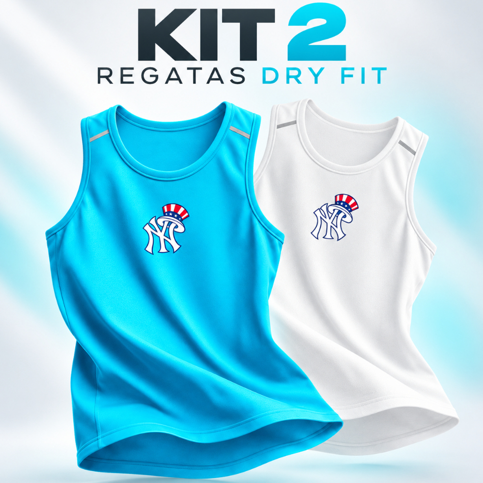 Kit 2 Regatas Dry Fit Masculinas Academia Treino Musculação Crossfit Gym Fitness Secagem Rápida