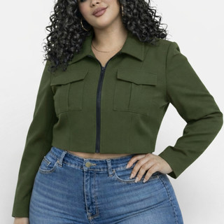 Jaqueta Feminina Plus Size Inverno Casaco de Frio Feminino Blusa de Frio com Ziper Jaqueta Feminina Pluz Size Jaquetinha