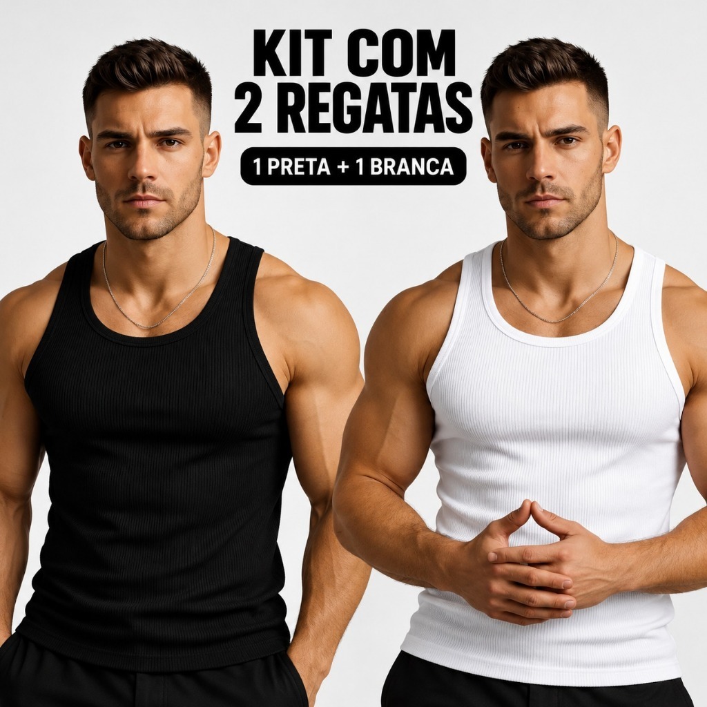 Kit 2 Regata Americana Masculina Canelada Academia Treino Camisa Masculina Camiseta Com Elastano Confortavel Corrida