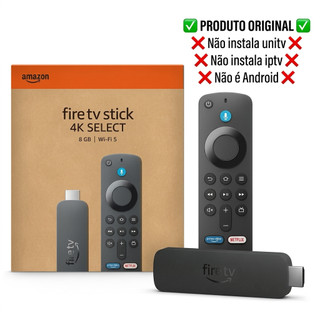 Amazon Fire Tv Stick 4K Select Sistema Vega Os Com Alexa Wi-Fi 5 Streaming em 4K | Controle por Voz Não Baixa Apk