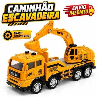 Caminhão Escavadeira Infantil Brinquedo Articulado Plástico 17,3cm colecionável pequeno