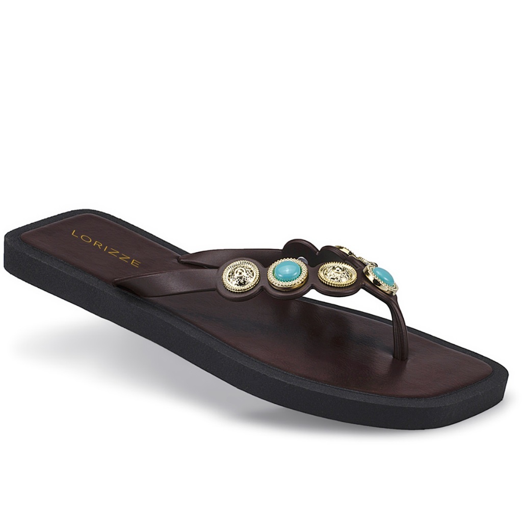Imagem Chinelo Feminino Rasteirinha Aplique Pedraria Confortável 100-001