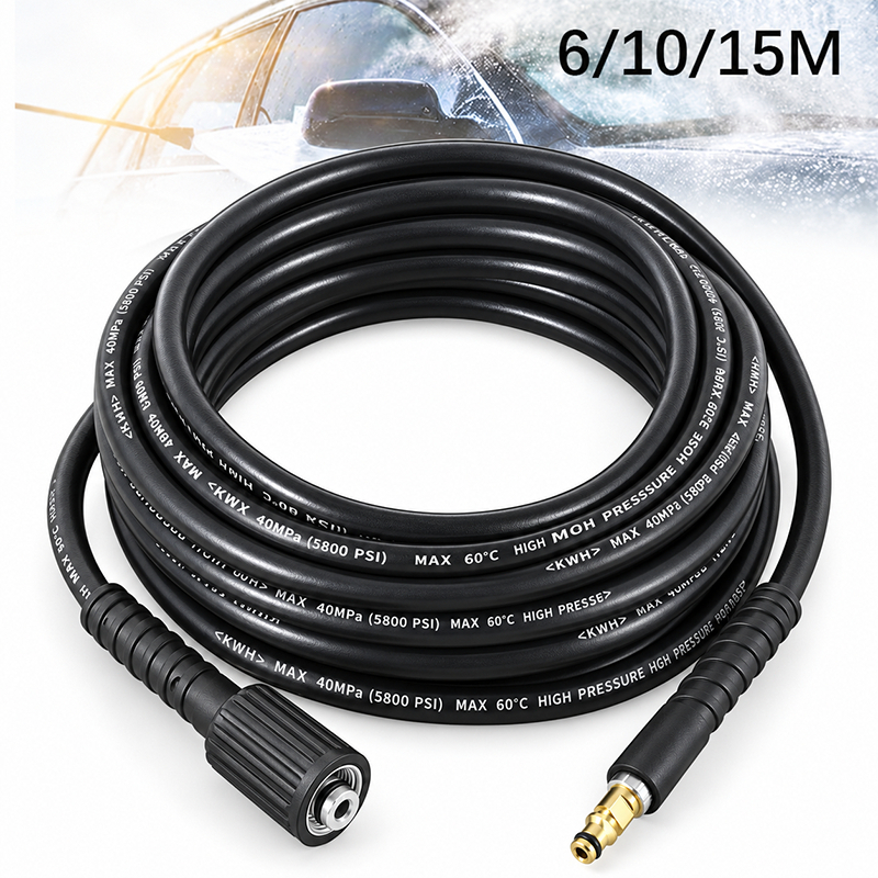 Mangueira Nylon para Lavadora de Alta Pressão com Karcher K2 K3 K4 K5 K6 K7 ,6/10/15 Metros,M22 14mm