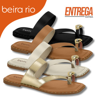 Rasteira Beira Rio Bico Quadrado Dedo Anel Toe Ring Tamanco Flat Feminino Conforto Elegante Original