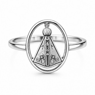 Anel Nossa Sra Aparecida Corte a Laser Maciço Aço Inox Hipoalergênico