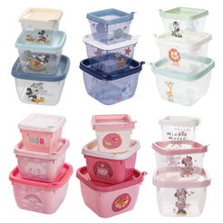 Kit 3 Potinhos Conect Com Tampa Plasútil Baby 140/270/470ml Armazenar Lanche Infantil Papinha Bebê