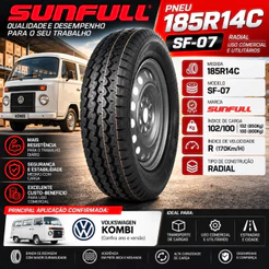 Pneu 185R14C Sunfull SF-07 102/100R Aro 14 Carga Reforçado Kombi