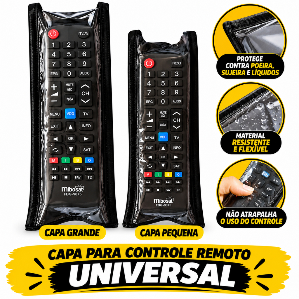 Capa Protetora para Controle Remoto Televisão Receptor Tv DVD Anti Queda