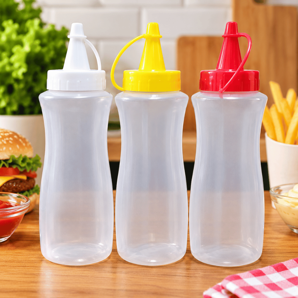 Bisnaga 200ml Maionese, Ketchup ou Mostarda RF395 - TRITEC, Ideal para Lanches e Churrasco
