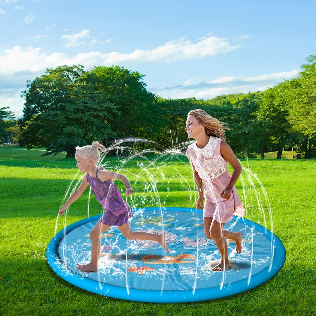 Splash Pad Sprinkler Esteira 170cm Piscina Inflável Infantil Duas Cores BRASTOY