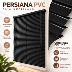 Persiana Horizontal PVC 120x130 Para Janela Sala Quarto Escritório Sala Quarto Cozinha