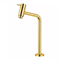 Torneira de Bancada para Lavatório/Banheiro/Lavabo Link 45° Modelo Alta 1/4 de Volta Dourado