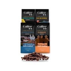 Kit 4 Café Especial em Grãos Coffee Mais Cerrado, Sul de Minas, Chapada de Minas e Clássico 100% Arábica - 4x250g