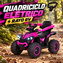Quadriciclo Carrinho elétrico 6V Maral Pimpi infantil Suporta até 23kg Luzes no Farol e Som