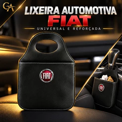Lixeira Automotiva Fiat Universal Porta-Lixo em Couro Sintético Reforçado para Carro
