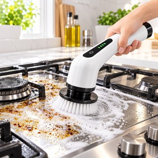 Escova Eletrica Limpeza Mop Giratorio Recarregavel Sem Fio Cabo Extensor 9 em 1 Banheiro Piso Rejunte Azulejo Cozinha