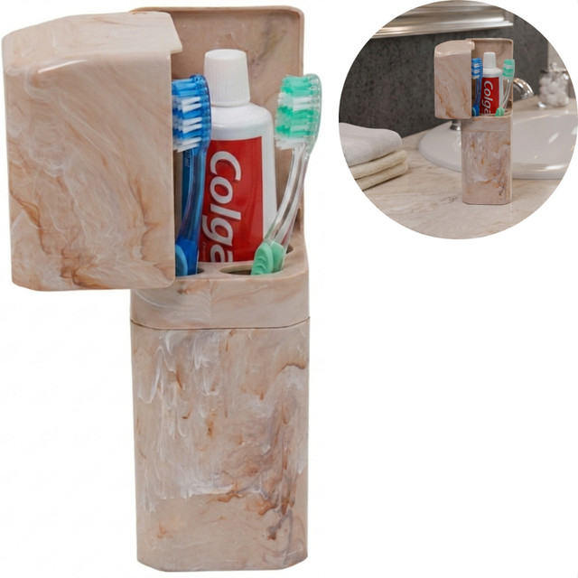 Porta Escovas e Creme Dental com Encaixe Adesivo