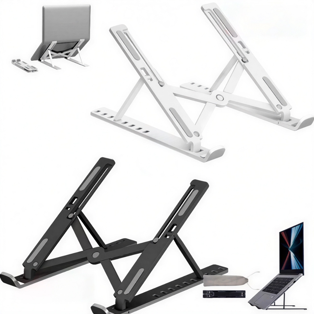 Suporte Metálico Ergonômico para Notebook Tablet e Macbook Base Dobráve-l de Alumínio