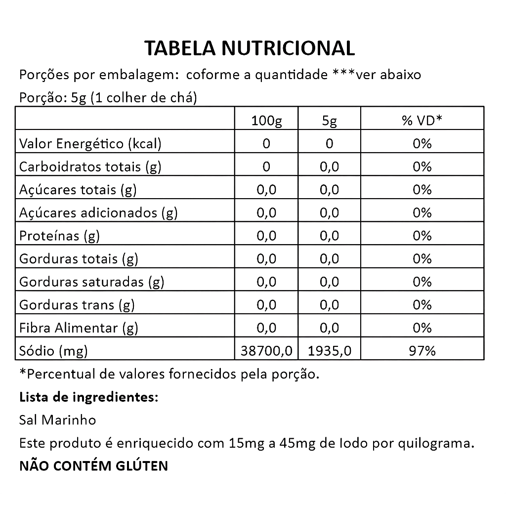 Detalhes do Sal Marinho BR Spices Integral De Mossoró Fino - 1kg