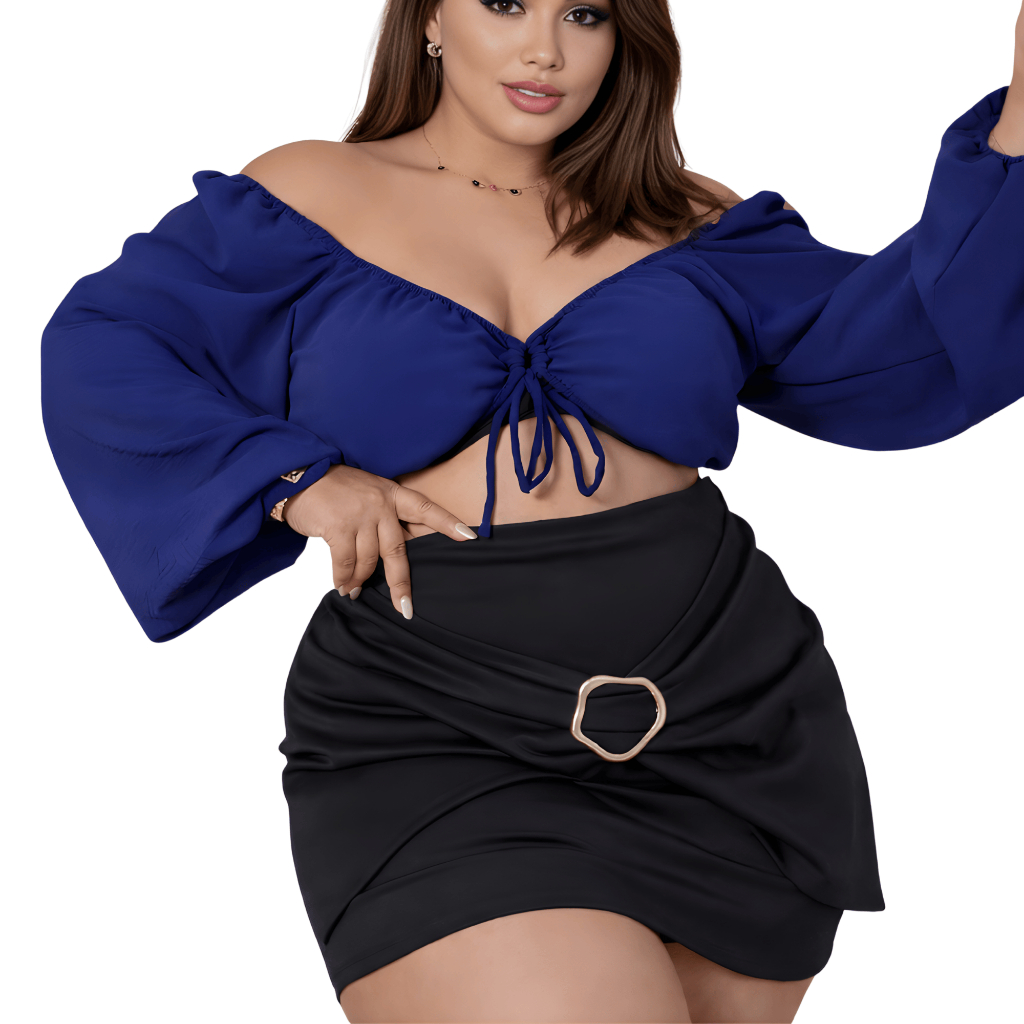 Short Saia Feminino Plus Size Neoprene com Fivela Dourada Moda Outono Inverno G1 G2 G3 em Oferta na Shopee