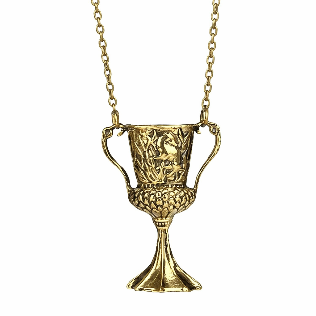 Colar Horcrux Harry Potter Taça de Helga Hufflepuff Pingente Dourado