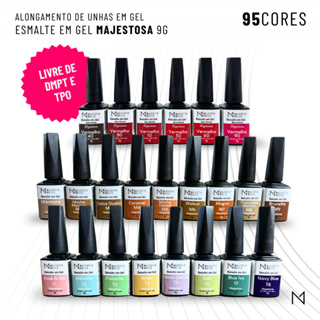 ESMALTE em GEL Linha MAJESTOSA (95 cores) Alongamento unha, Acrigel, Sem TPO | 9g | Majestic Nails em Oferta na Shopee