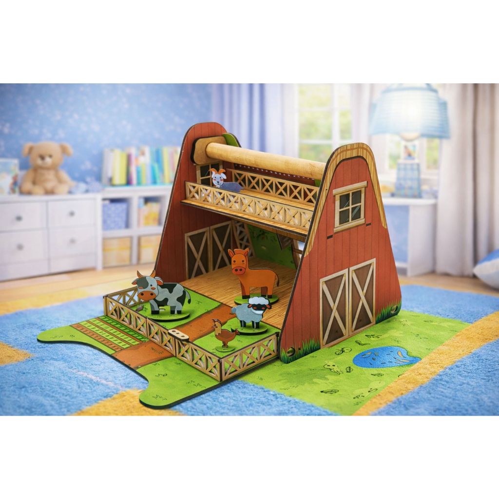 Fazendinha de Madeira Educativa Infantil com Animais – Brinquedo Montessori em Oferta na Shopee