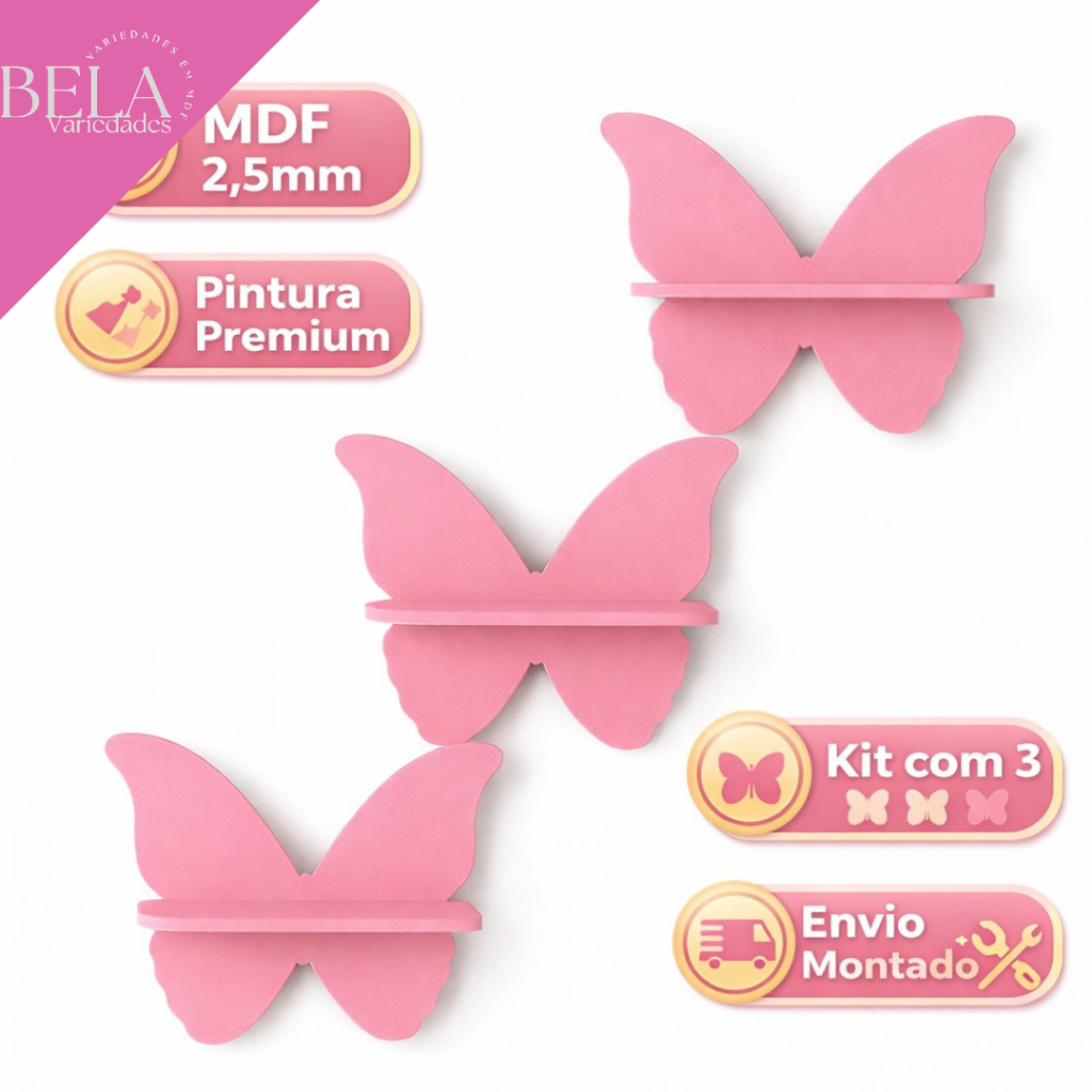 Prateleiras Borboleta Jardim Encantado Quarto Infantil em Oferta na Shopee