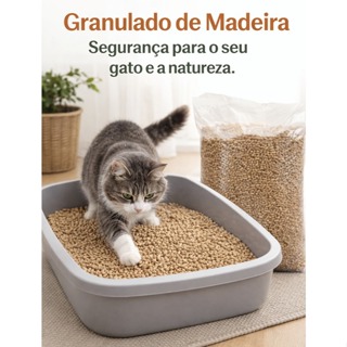 Areia Granulada Higiênica de Madeira para Gatos e Roedores em Oferta na Shopee