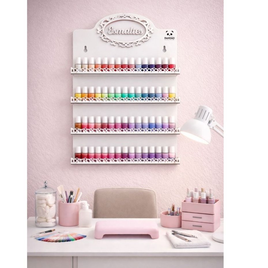 Suporte para Esmaltes Grande Decorado Mdf Achadinhos da Shopee