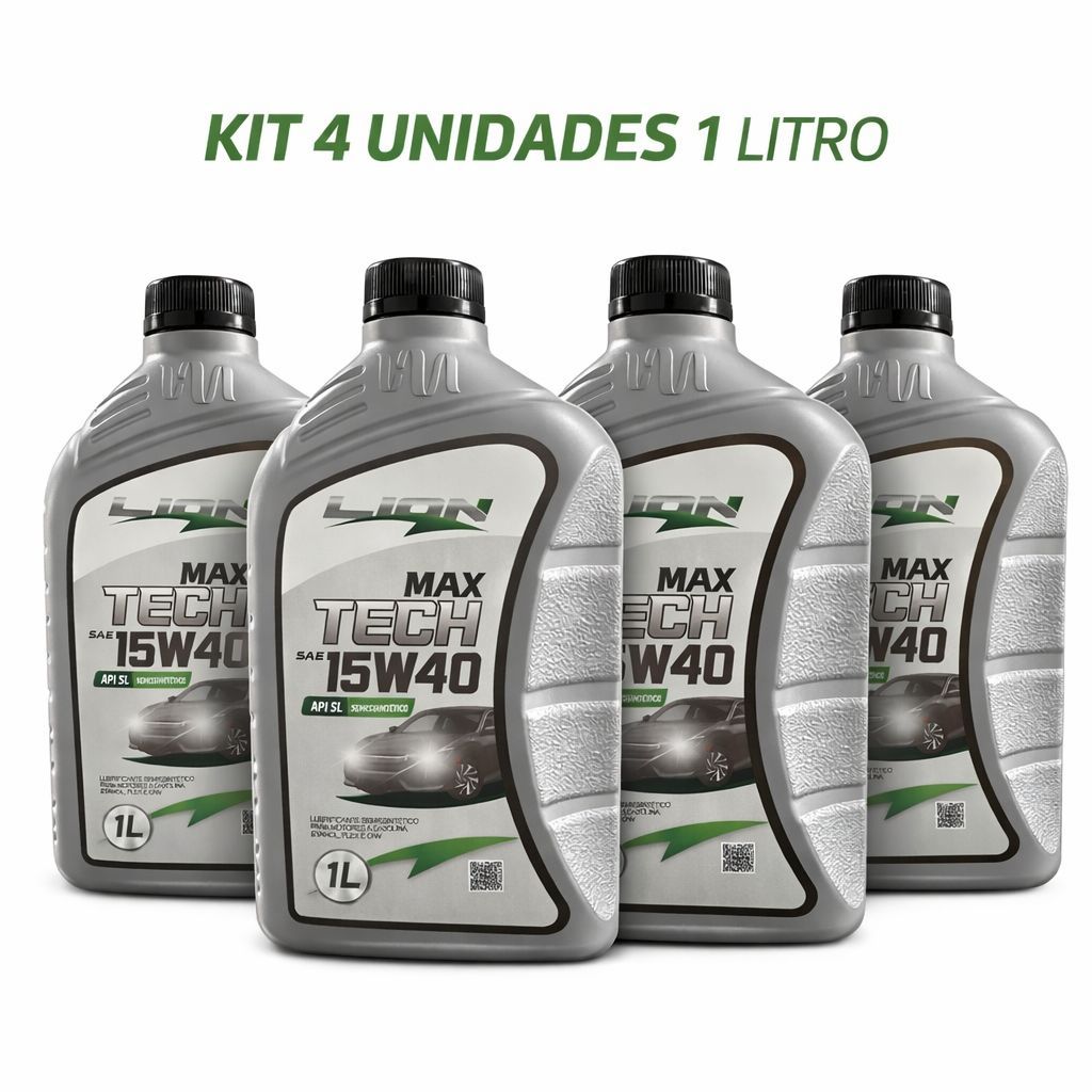 Kit Com 4 Unidades Óleo 15w40 Semissintetico Para Carros Flex Gasolina Gnv