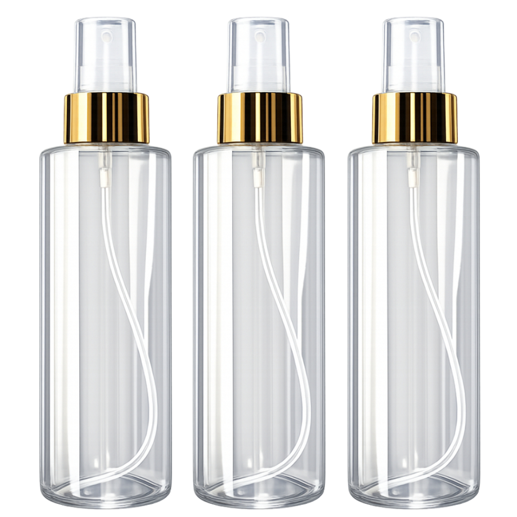 Frasco com Válvula DOURADA Para Aromatizador e BODY SPLASH - Pet 200ml