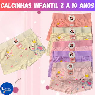 Kit Até 10 Calcinhas Boxer Infantil Conforto Diário Cores Sortidas Tecido Macio
