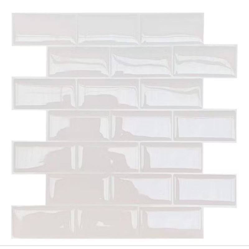 Pastilha Adesiva Resinada Tijolinho Branco Kit 81 Placas