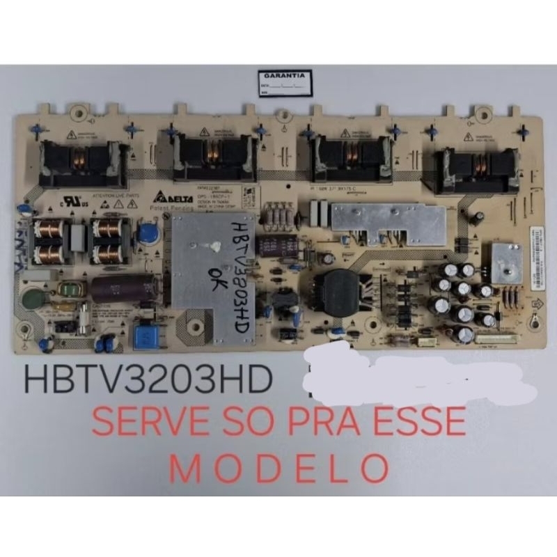 PLACA DA FONTE E INVERTER TV H BUSTER HBTV3203HD DPS 186 Cp 1 FOTOS E DESCRIÇÃO