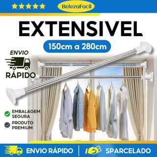 varão de cortina Ajustável 70cm até 2,8mt Bastão Extensivel Box Banheiro Suporte Extensor em Oferta na Shopee