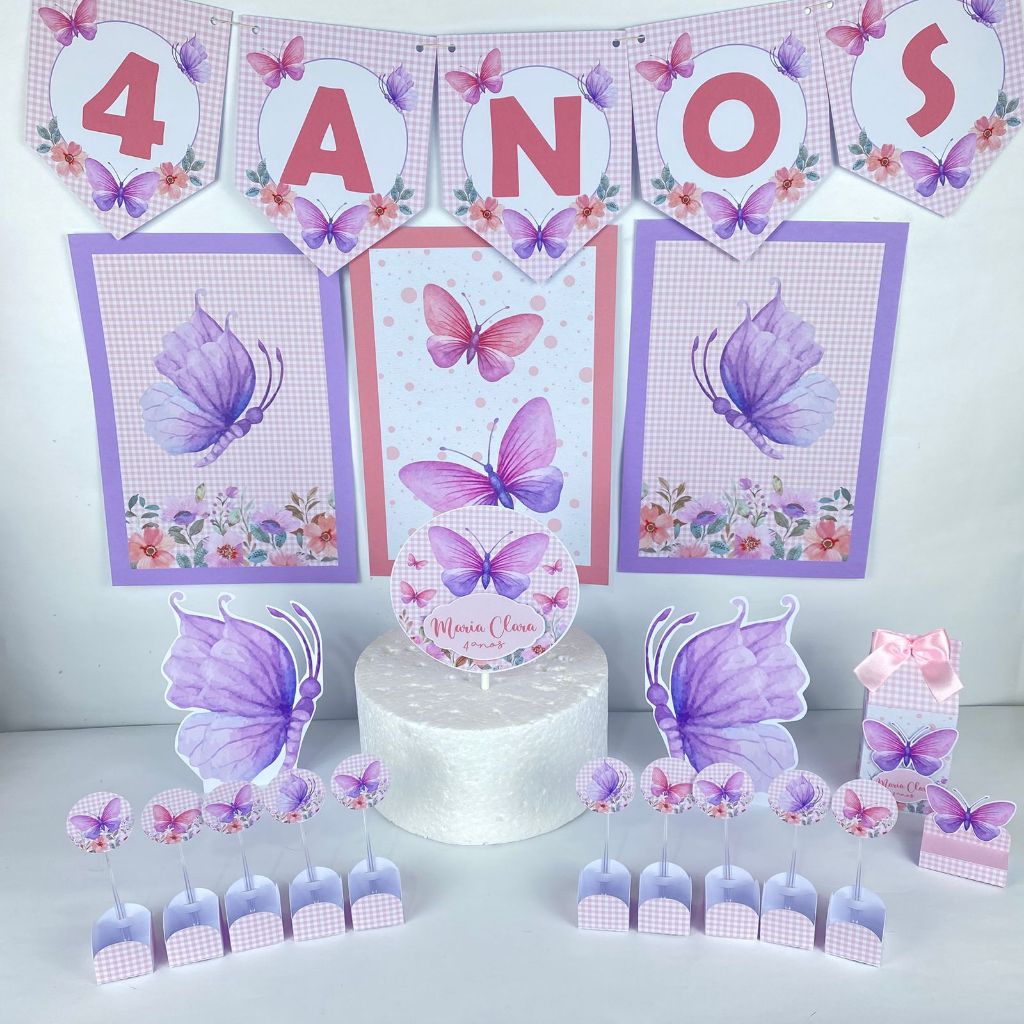 Kit só um bolinho borboletas, borboletinha - lembrancinha caixa personalizada, decoração aniversário