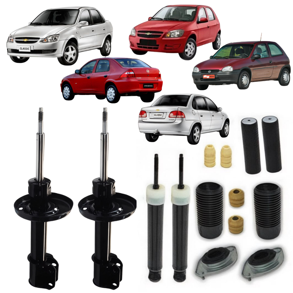 Kit 4 Amortecedores Dianteiro Traseiro Celta Prisma Corsa Classic +Kits Batente+Coifa+Coxim