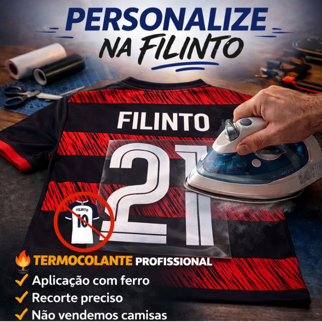 KitTermocolante Nome + Número Patrocinio 2025 Para Personalização Camisa Time  Futebol em Oferta na Shopee