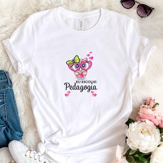camiseta ou baby look poliéster eu escolhi pedagogia