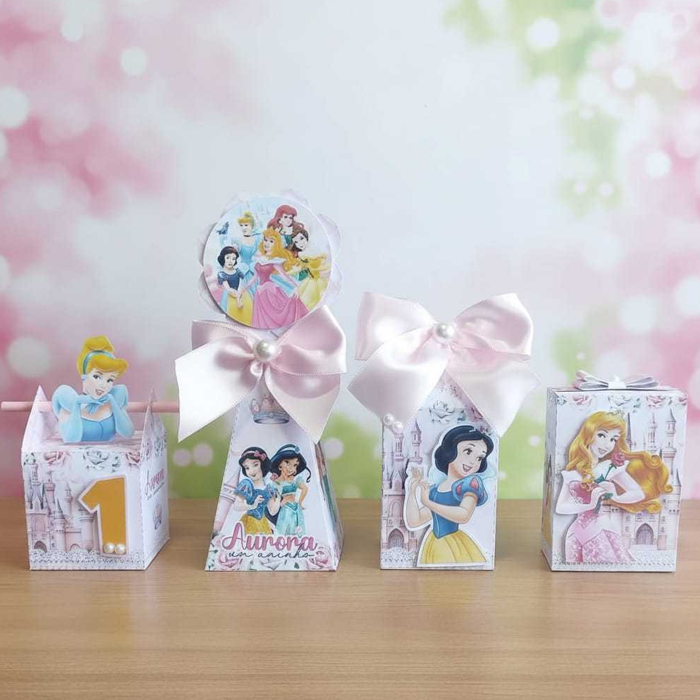 Kit Caixas Princesas Disney Personalizada - Lembrancinha de Festa / Aniversário