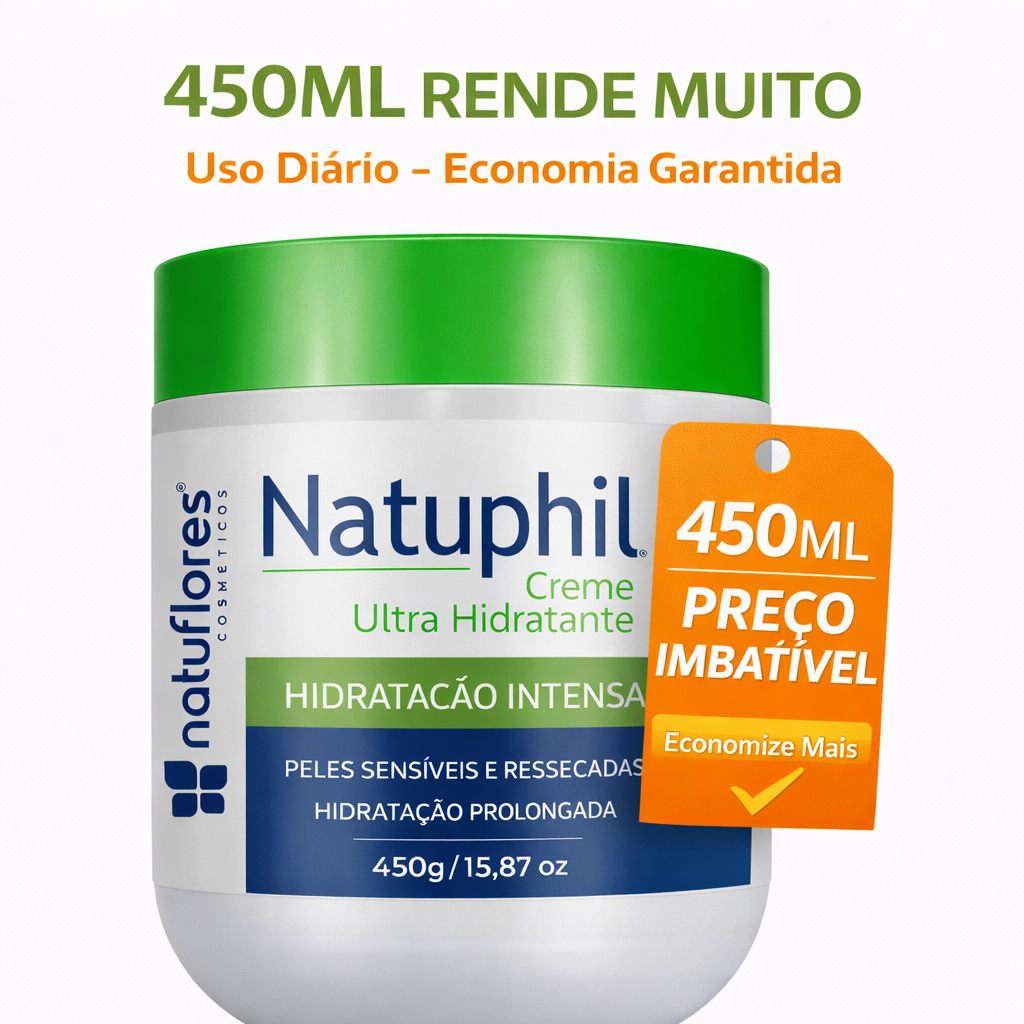 Creme Hidratante Natuphil 450ml Ultra Hidratante Hidratação Intensa Prolongada Para Pele Sensível e Ressecada em Oferta na Shopee