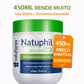 Creme Hidratante Natuphil 450ml Ultra Hidratante Hidratação Intensa Prolongada Para Pele Sensível e Ressecada em Oferta na Shopee