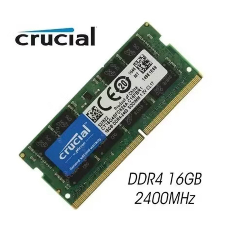 Memória notebook ddr4 | 16gb | 2400mhz | marca crucial